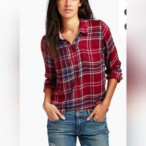 Lucky Brand Split Back Plaid Size L MSRP $79